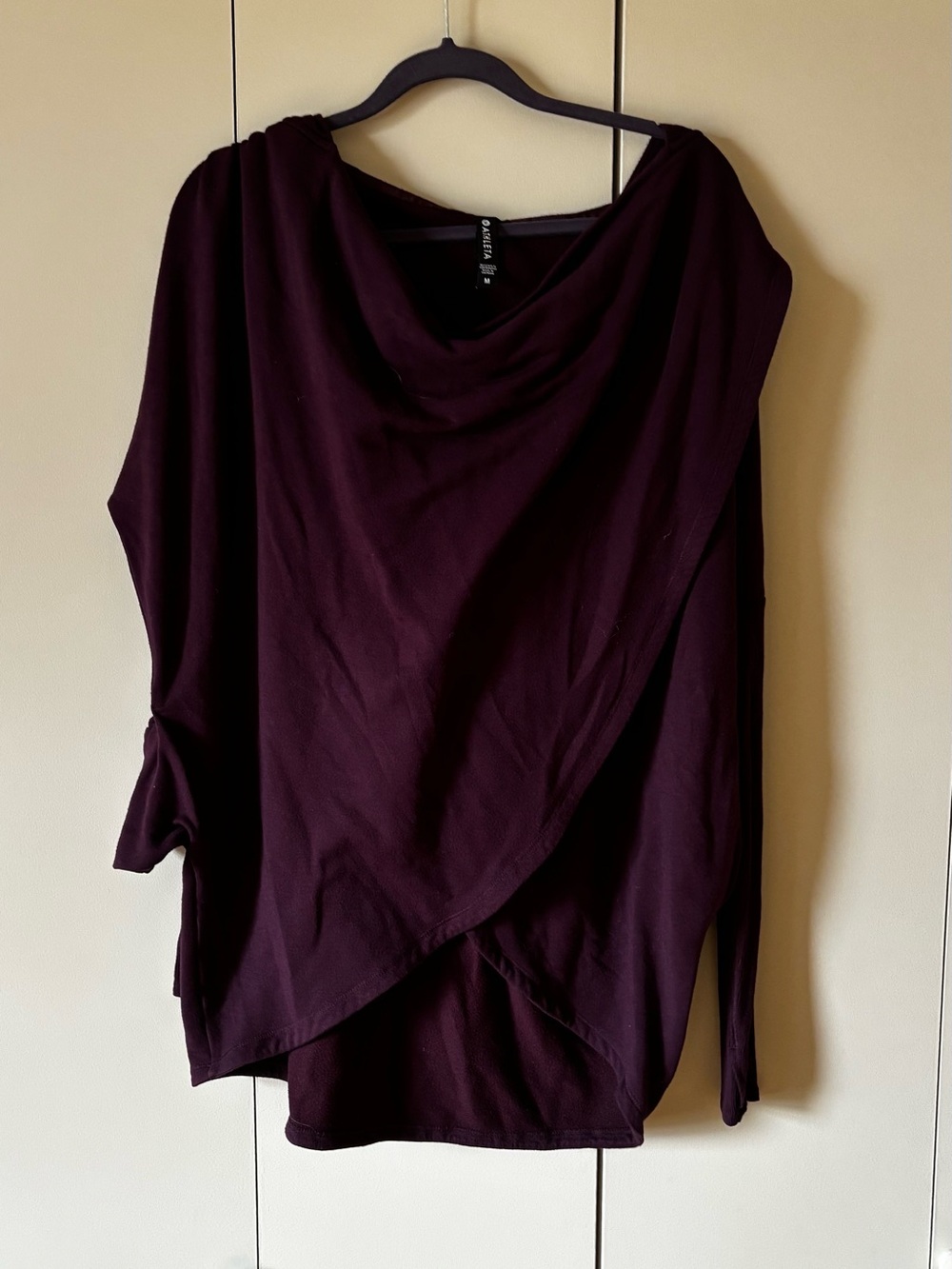 Athleta Plum Draped Wrap-Front Sweatshirt